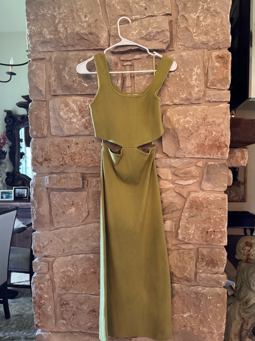 Olive Green Cutout Maxi Dress